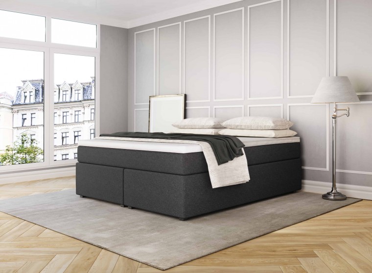 Boxspringbett Headless King anthrazit