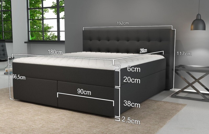 Boxspringbett King mit Bettkasten