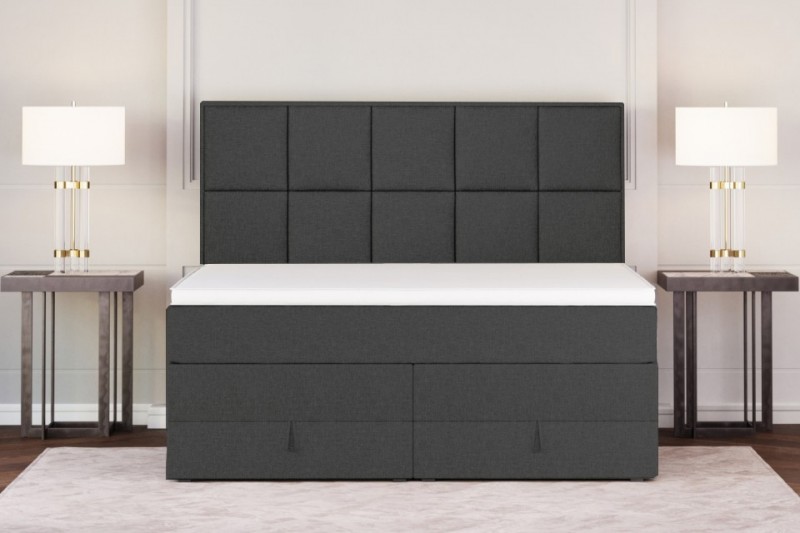 Dream Boxspringbett mit Bettkasten grau