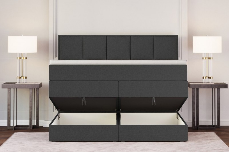 Dream Boxspringbett mit Bettkasten grau