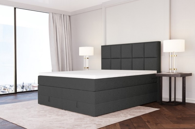 Dream Boxspringbett mit Bettkasten grau