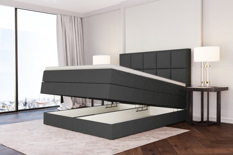 Dream Boxspringbett mit Bettkasten grau