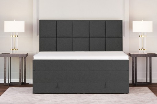 Dream Boxspringbett mit Bettkasten grau