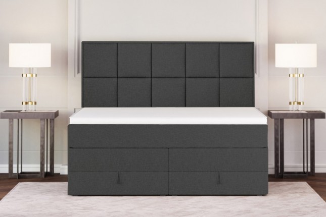 Dream Boxspringbett mit Bettkasten grau